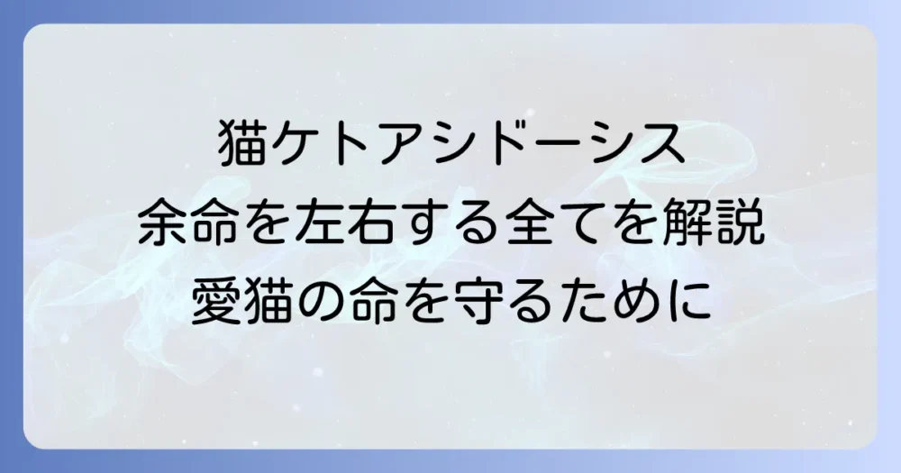 猫のケトアシドーシス：余命を左右する要因と治療の全て