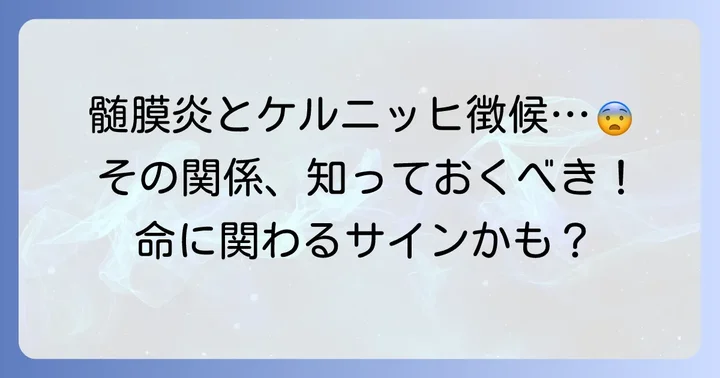 髄膜炎とケルニッヒ徴候の関係性