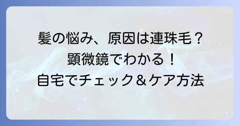 連珠毛顕微鏡観察でわかること！症状・原因から自宅でできる見つけ方まで徹底解説