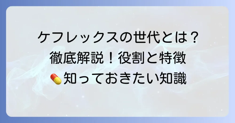 ケフレックスの「世代」とは何か？第一世代セフェム系抗菌薬の役割と特徴を徹底解説