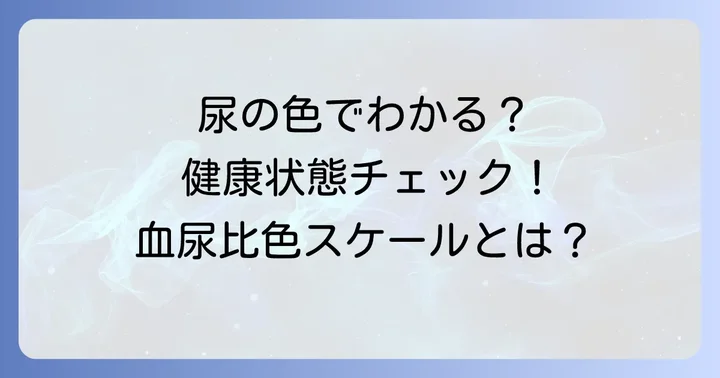 血尿比色スケールとは？尿の色で健康状態を把握する方法