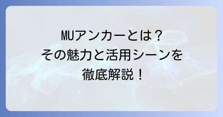 MUアンカーとは？その特長と用途
