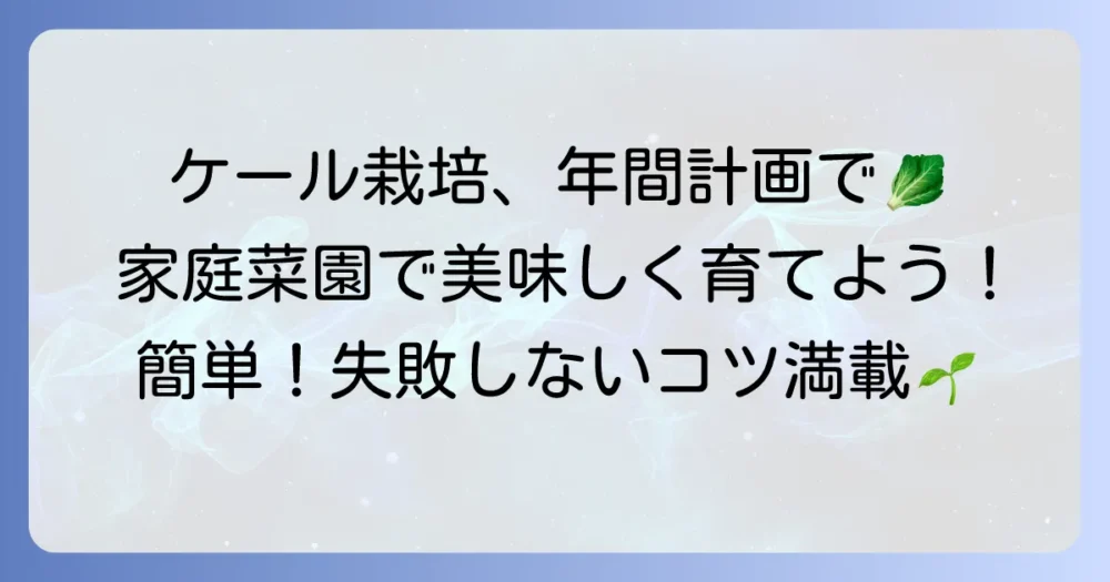 ケール栽培のスケジュール：家庭菜園で美味しく育てる年間計画とコツ