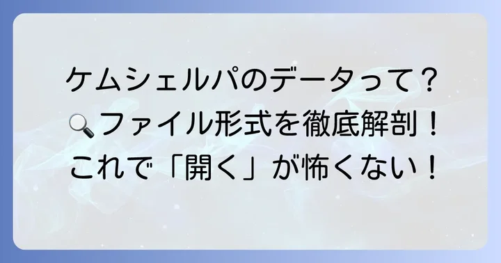 ケムシェルパデータの種類とファイル形式