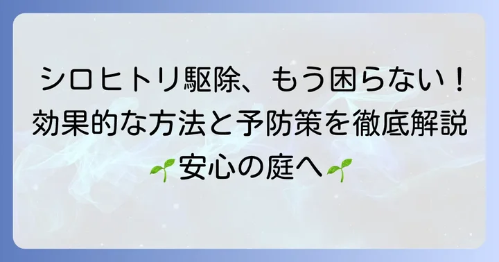 効果的な駆除方法と再発生を防ぐ予防策