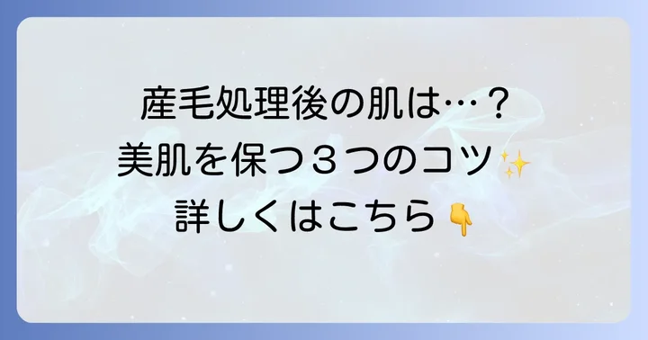 産毛処理後の美肌を保つスキンケアのコツ