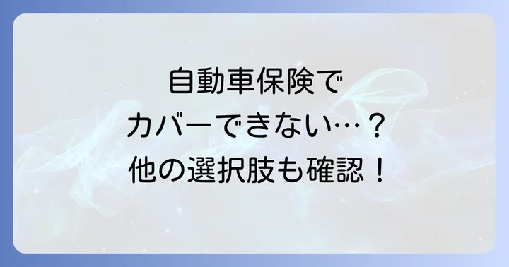 自動車保険が適用されないケースとその他の選択肢