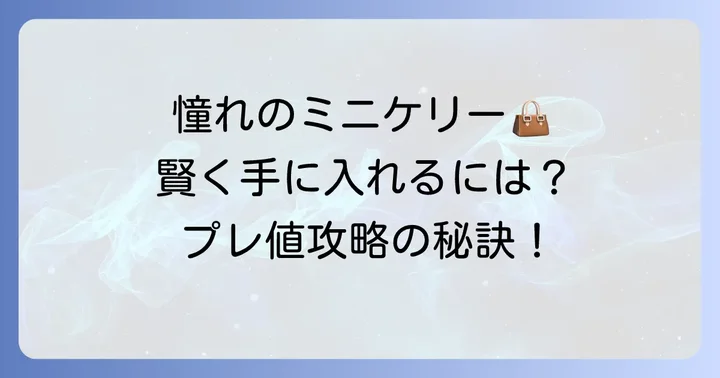 ミニケリーを賢く手に入れる方法