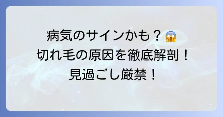 大量の切れ毛は本当に病気のサイン？考えられる原因