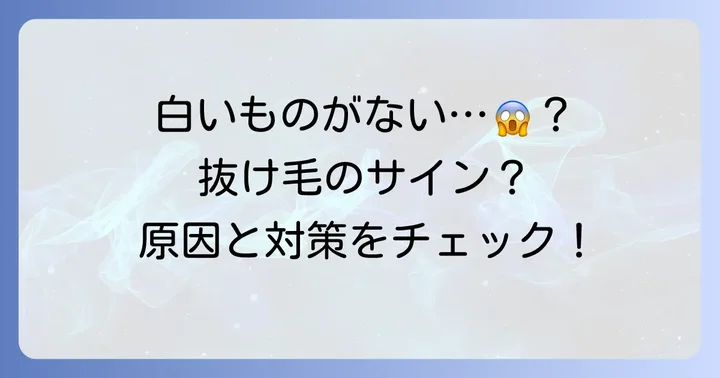 抜け毛の毛根に白いものがついていないのはなぜ?