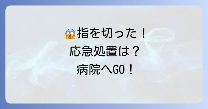 包丁で指を切ってしまったら？まずは落ち着いて応急処置を