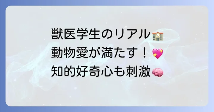 獣医学部は本当に楽しい？その魅力とやりがいを深掘り