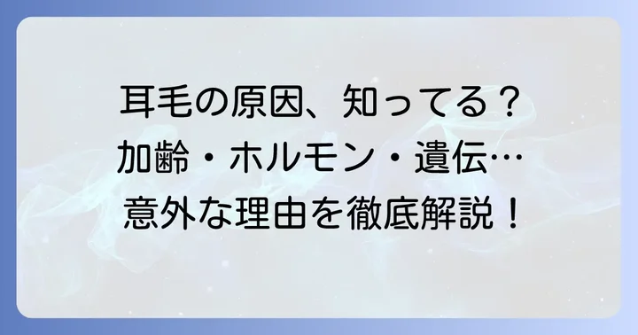 耳に毛が生える主な原因とは？