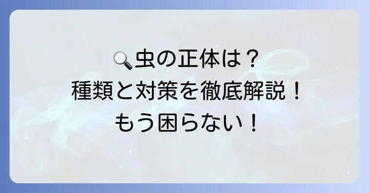 家の中で見かける黒い細長い小さい虫の正体とは？