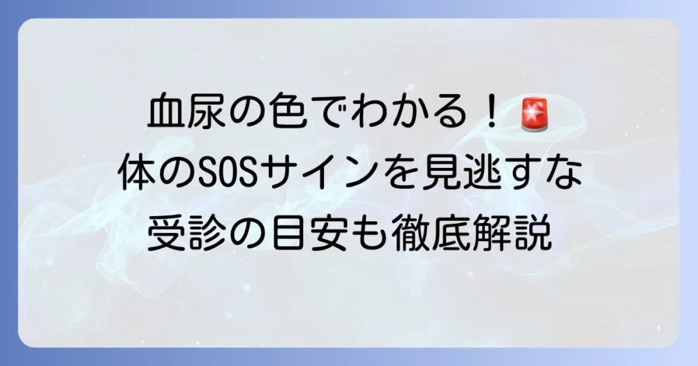 血尿の色と種類でわかる体のサイン：見逃せない症状と受診の目安