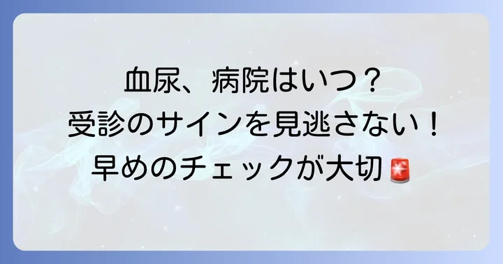 血尿が出たらどうする？受診の目安と診療科