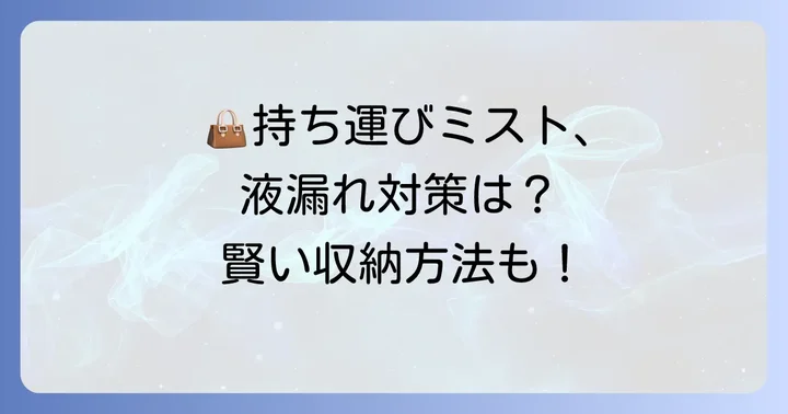 持ち運び時の注意点と賢い収納方法