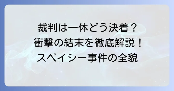 事件の経緯と主要な裁判の進捗