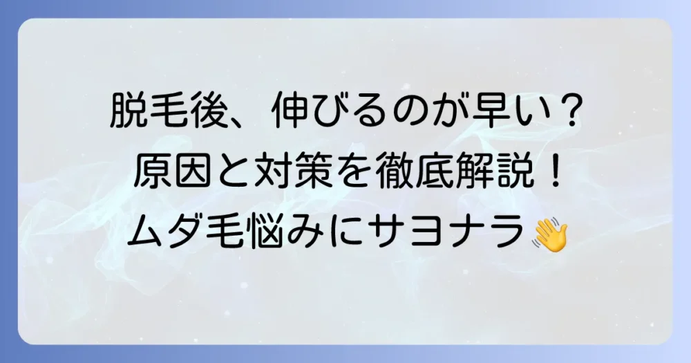 脱毛後に毛が伸びるのが早いと感じる理由と対策を徹底解説