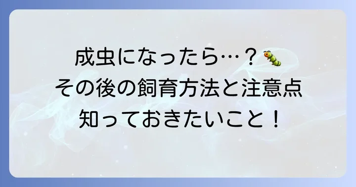 もし蚕が成虫になったらどうなる？その後の飼育と注意点