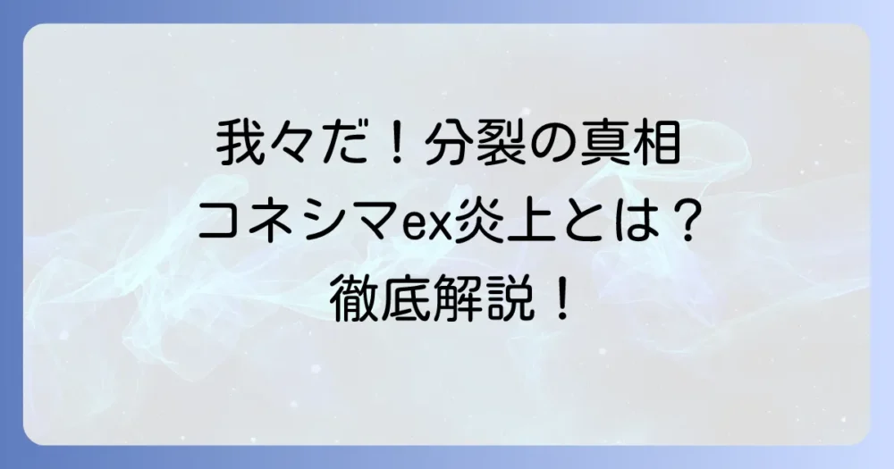 コネシマex炎上騒動の真相と経緯を徹底解説