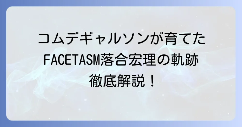 落合宏理のコムデギャルソンでの経験がFACETASMを創り上げた理由を徹底解説