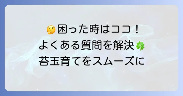 トキワシノブ苔玉でよくある質問