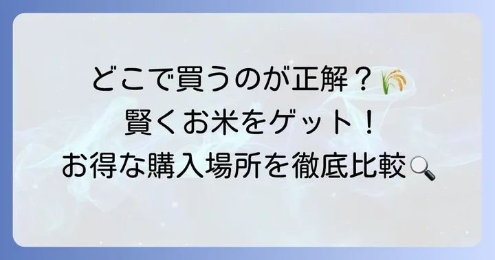 米いっぴょうを購入できる場所とそれぞれの特徴