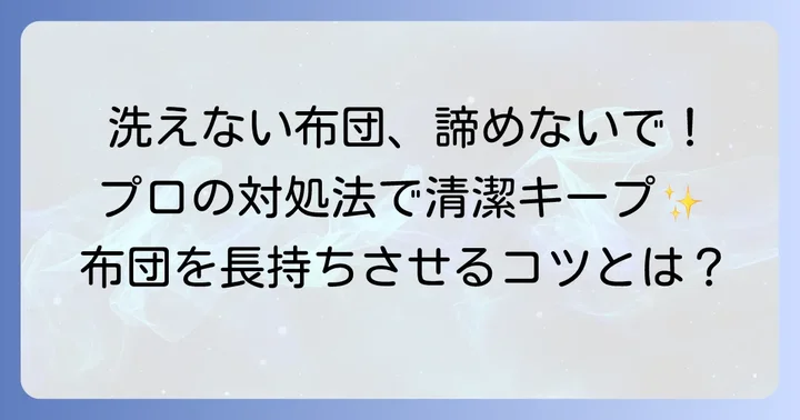 フトン巻きのジローで洗えない布団の最適な対処法