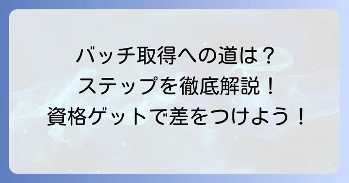 バッチはどこで手に入る？取得までの進め方