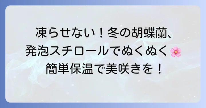 冬の寒さから胡蝶蘭を守る！発泡スチロールの保温活用法
