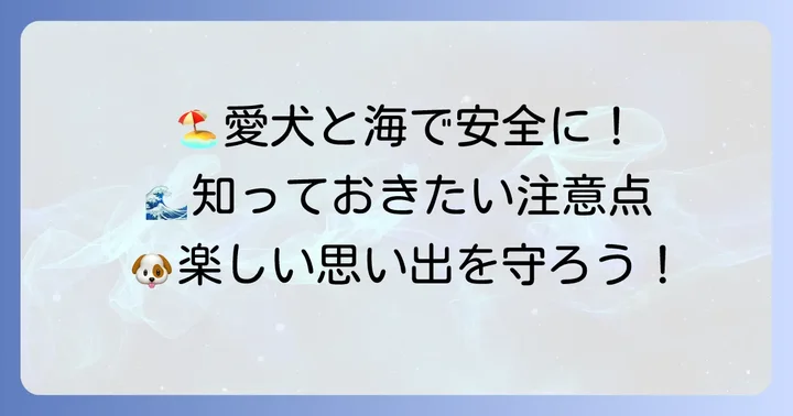 愛犬と海で安全に遊ぶための注意点