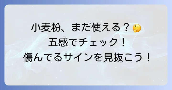 傷んだ小麦粉の見分け方：五感でチェックするコツ