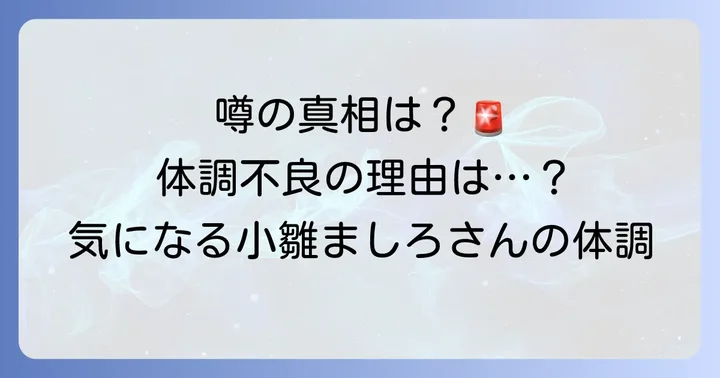 小雛ましろの持病に関する噂の真相