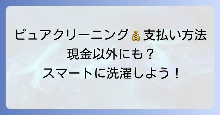 ピュアクリーニングコインランドリーで使える支払い方法