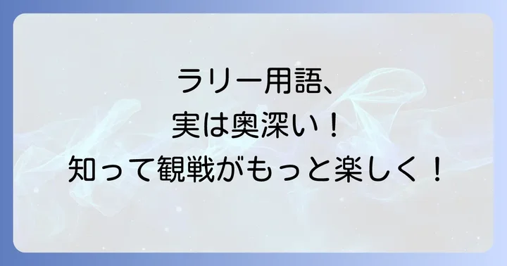 ラリーで頻繁に使われるコドライバー用語集