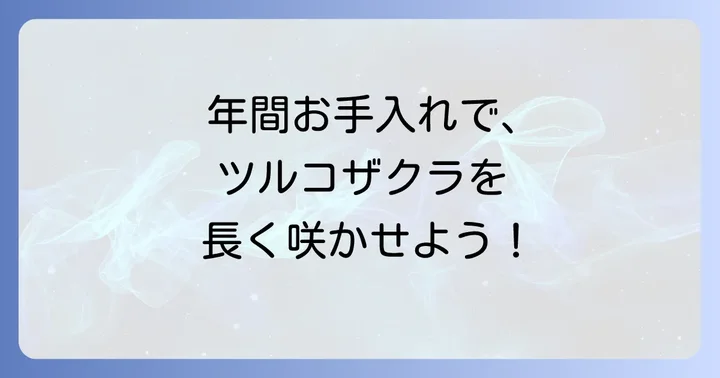 ツルコザクラを美しく保つ年間のお手入れ