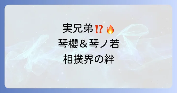 琴櫻将傑と琴ノ若傑作は実の兄弟！相撲界を沸かせる二人の力士