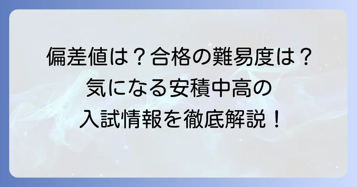 安積中高一貫校の予想偏差値と入試の難易度