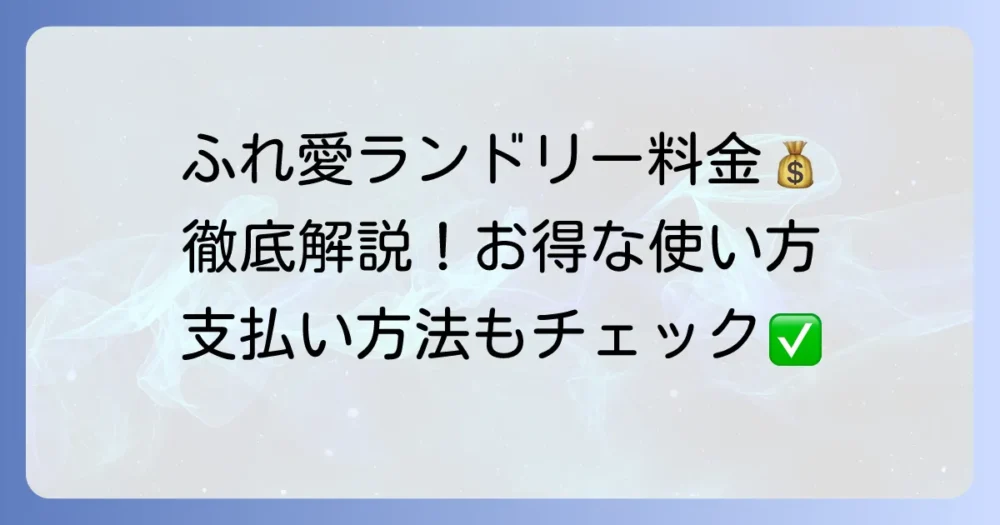 ふれ愛ランドリーの料金を徹底解説！お得な利用方法と支払い方法