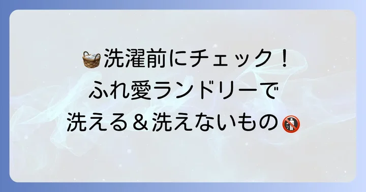 ふれ愛ランドリーで洗えるもの・洗えないもの