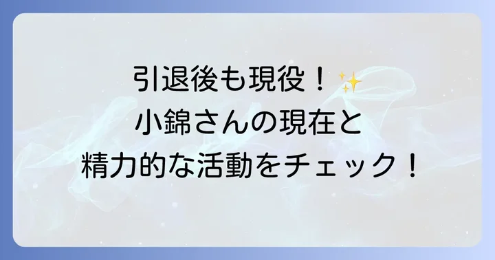 小錦の現在の活動と近況
