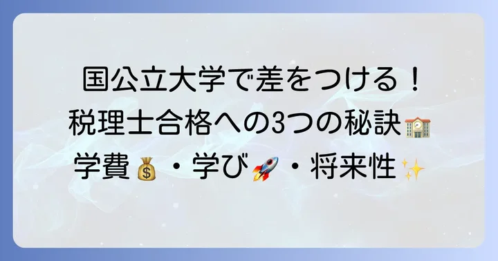 税理士を目指すなら知っておきたい!国公立大学を選ぶメリット