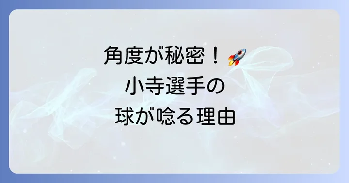 「でかい」体格が小寺慎之介選手の投球にもたらす絶大な影響