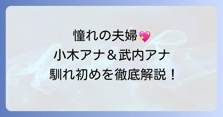 小木逸平アナの妻は武内絵美アナ!二人の出会いと結婚