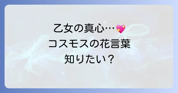 コスモス全体が持つ花言葉と一般的な意味