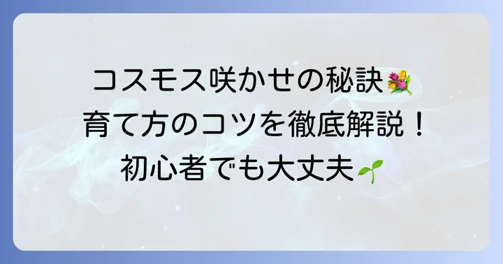 コスモスを美しく育てるコツ