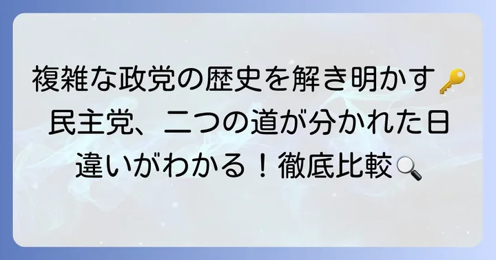 国民民主党と立憲民主党の成り立ち:複雑な歴史を紐解く