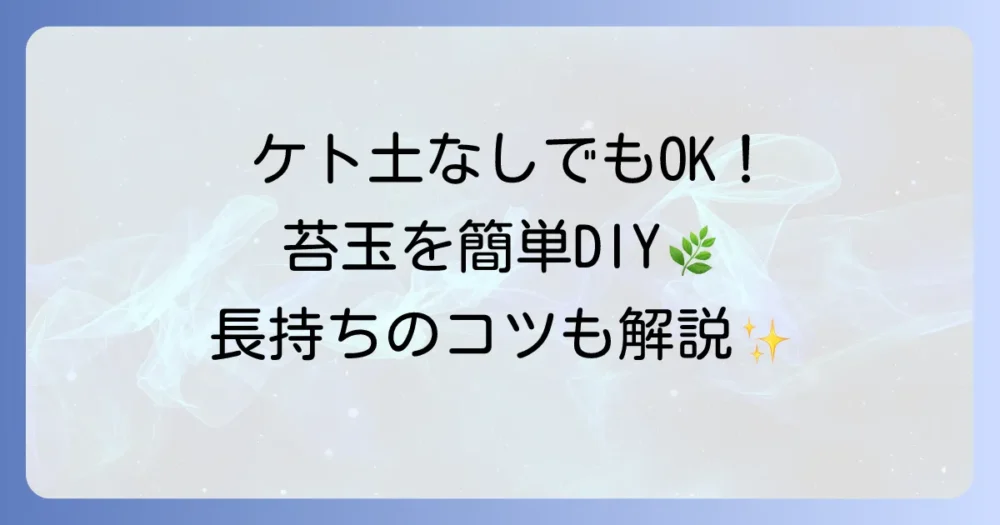 苔玉をケト土なしで作る方法を徹底解説！代用土と長持ちさせるコツ