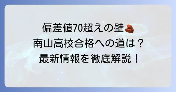 南山高校男子部の最新偏差値と合格ライン